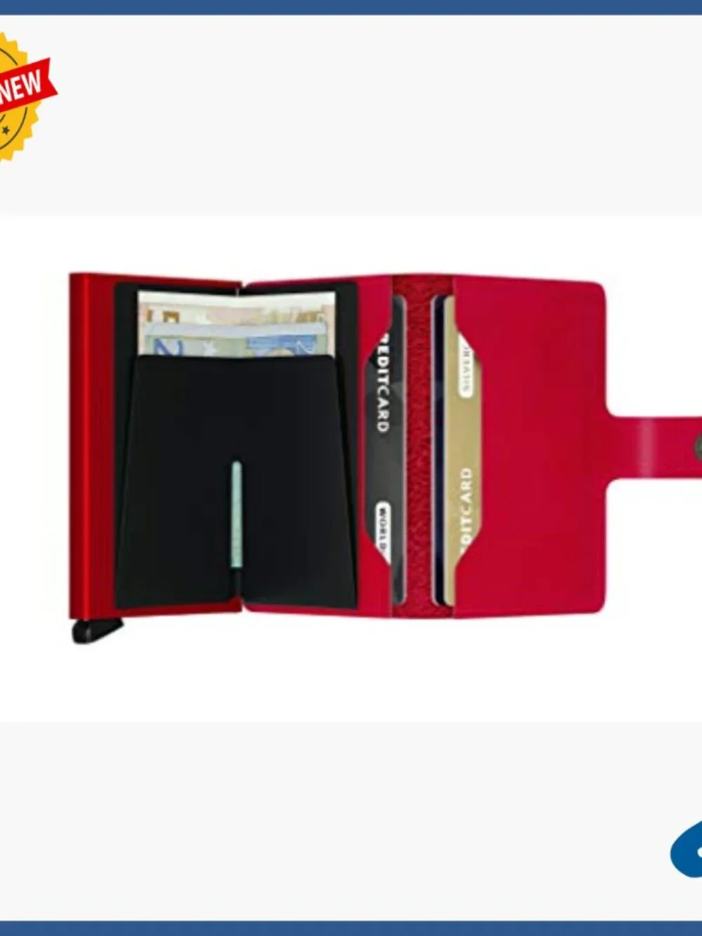 Compact RFID Leather Card Holder with Coin Pocket